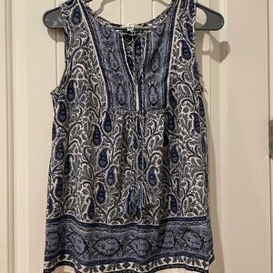 Max Studio Blue and White Paisley Blouse